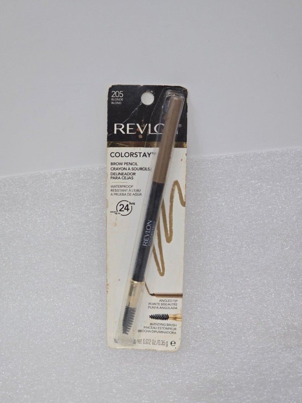 Revlon Colorstay Brow Pencil Blonde 205 Waterproof Angled Tip W/ Blending Brush